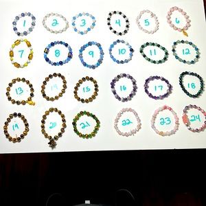 Set of 3 Crystal Beaded Elastic Bracelets ONLY $15